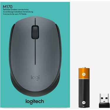 LOGITECH M170 USB ALICILI KABLOSUZ GRI MOUSE