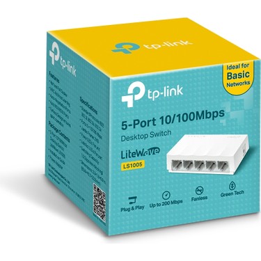 TP-LINK LS1005 5 Port 10/100 YONETILEMEZ PLASTIK KASA SWITH