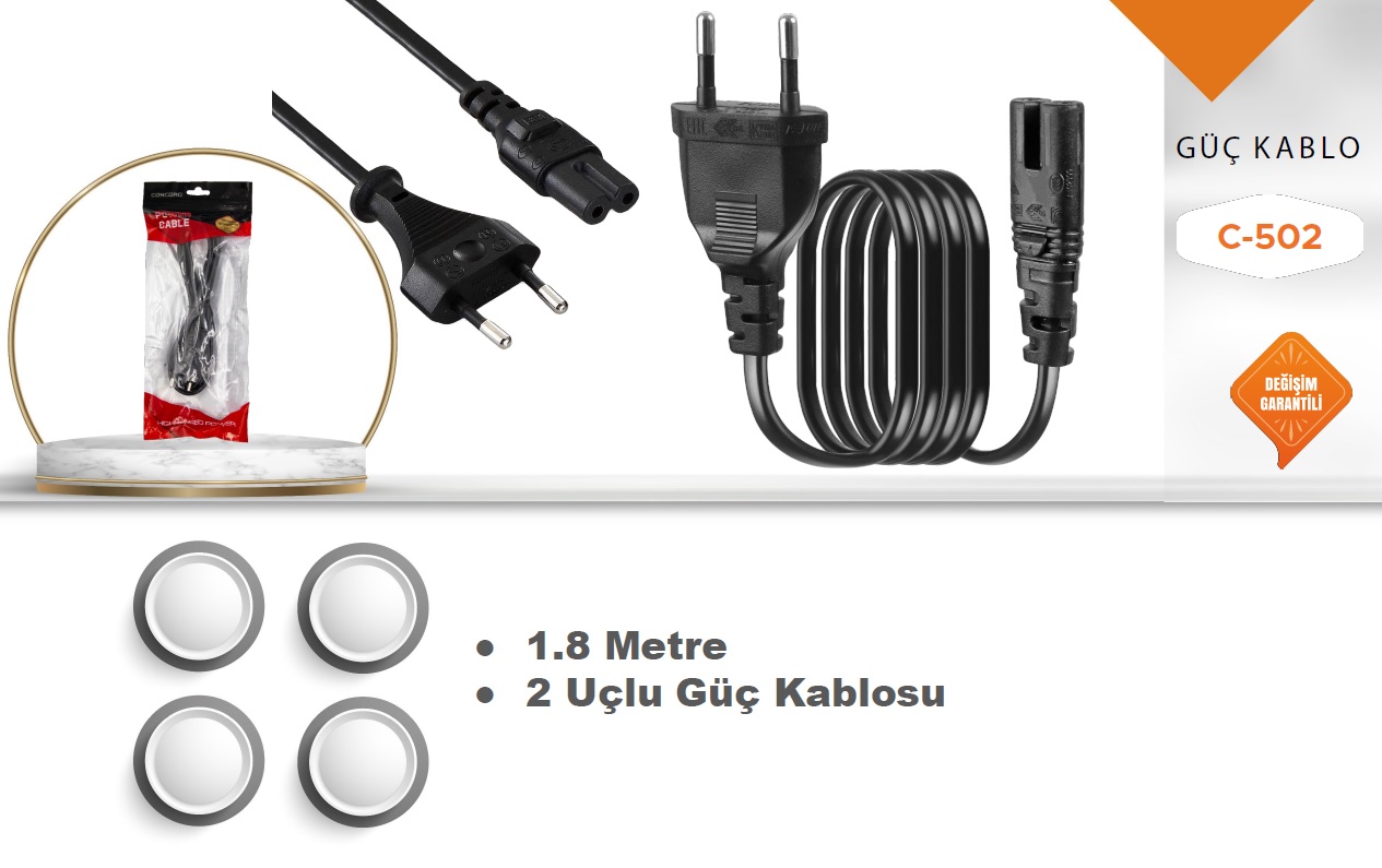 1.5m TEYP  POWER KABLO C502