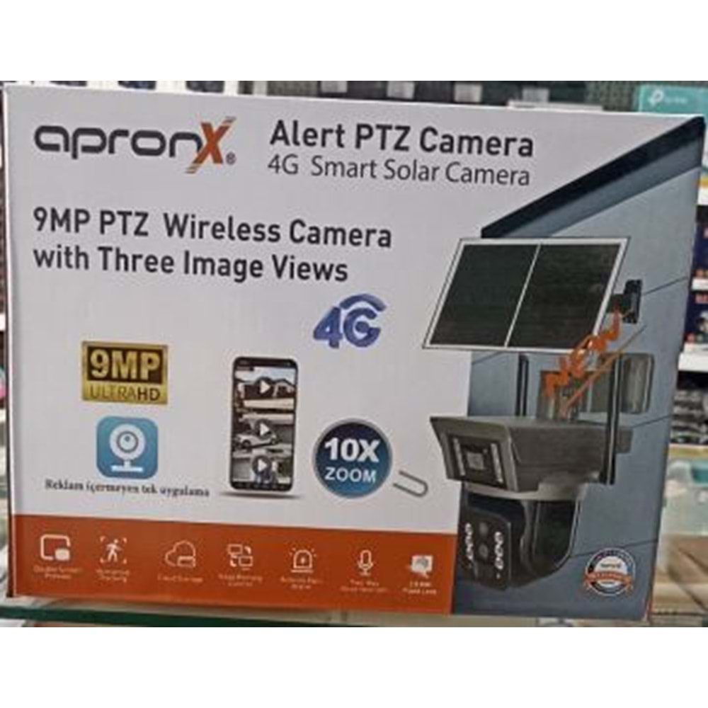 APRONX APX-WSP368OZ 9MP 10X ZOOM 4G SOLAR 2.8MM-12MM IKI KAMERA PTZ
