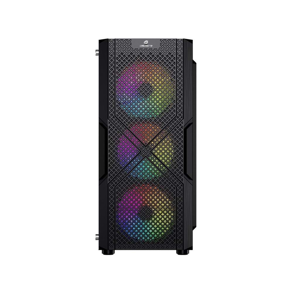 OYUNCU KASA USB 3.0, ATX Mesh Panel, Dahili 4 RGB Fanlı (3 Ön 1 Arka) , Siyah Oyuncu Kasası (PSU yok) GameBooster