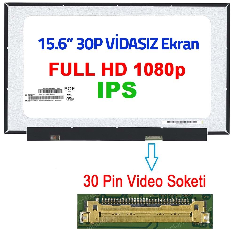 15.6 26MM DEVRESİ KISA SLİM 30 FULL HD IPS VİDASIZ EKRAN