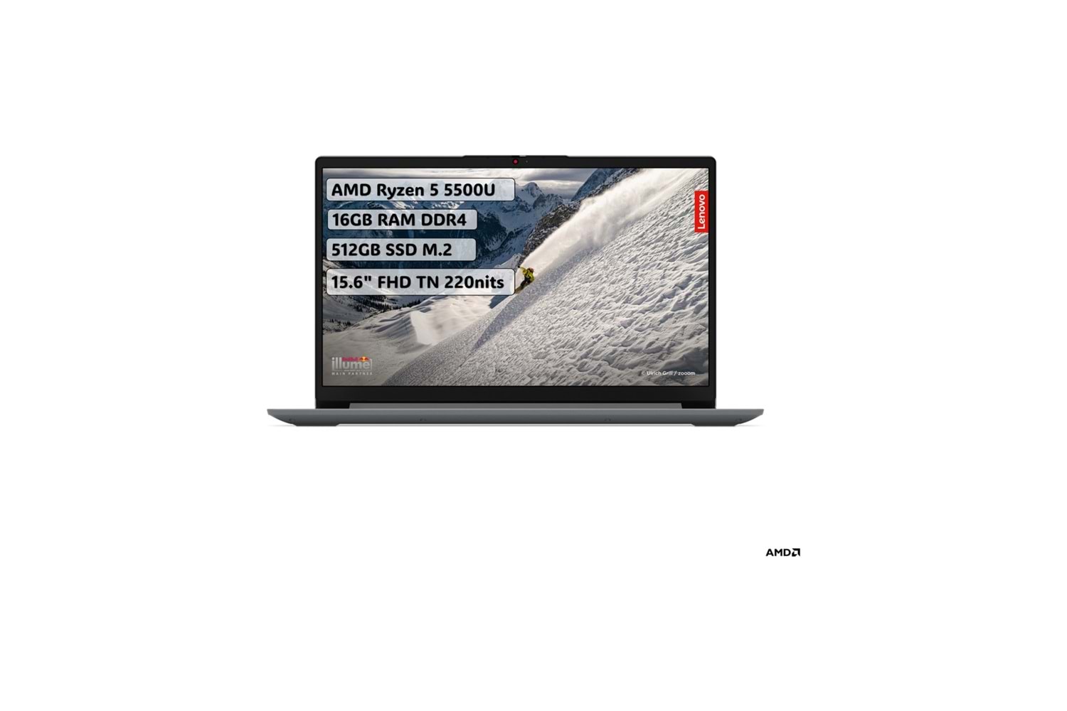 LENOVO AMD RYZEN 5 5500U 16GB DDR4 RAM 512GB M.2 SSD 15.6