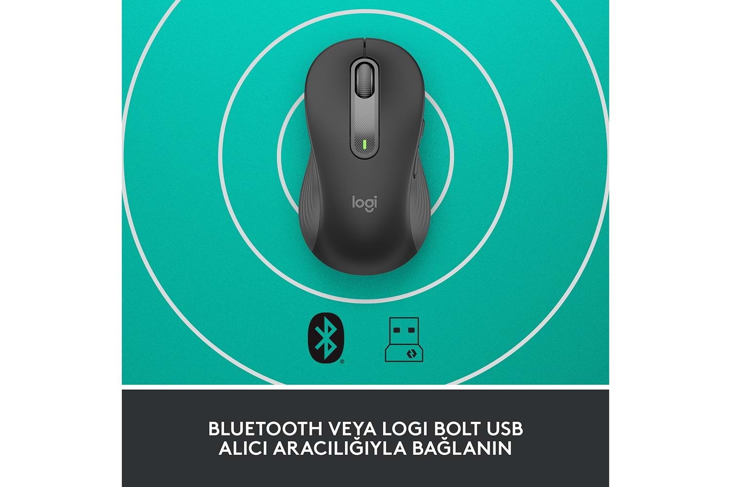 LOGITECH SIGNATURE M650 BUYUK BOY SOL EL ICIN SESSIZ KABLOSUZ MOUSE-SIYAH