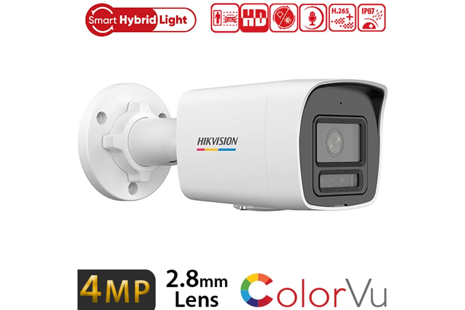 HIKVISION DS-2CD1047G2H-LIUF(DAHILI MIK) 4MP 2.8MM COLORVU AKILLI HIBRIT IŞIKLI IP BULLET KAMERA ( IP67)
