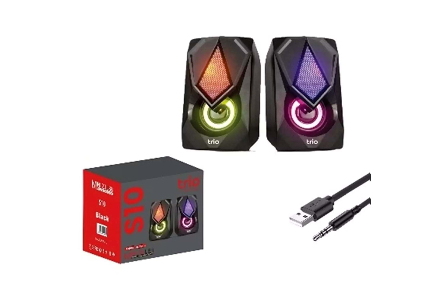 MINI USB MULTIMEDYA IŞIKLI HOPARLÖR 1+1 S10 TRİO