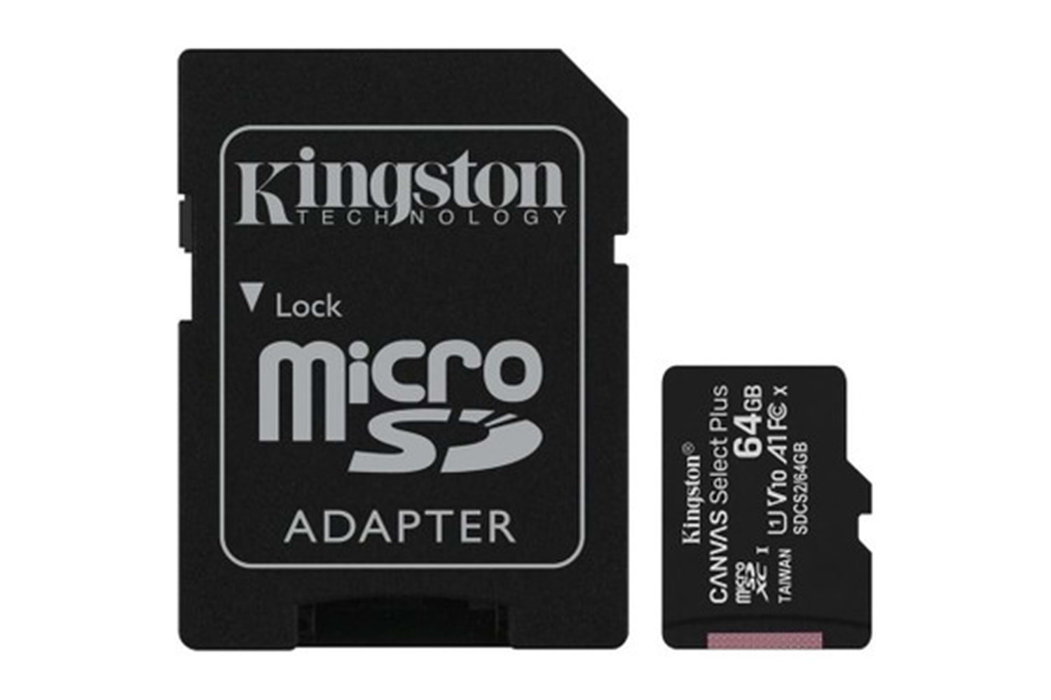 KINGSTON SDCS2/64GB 64 GB micSDXC CANVAS SELECT PLUS 100R A1 C10 Card + ADP HAFIZA KARTI