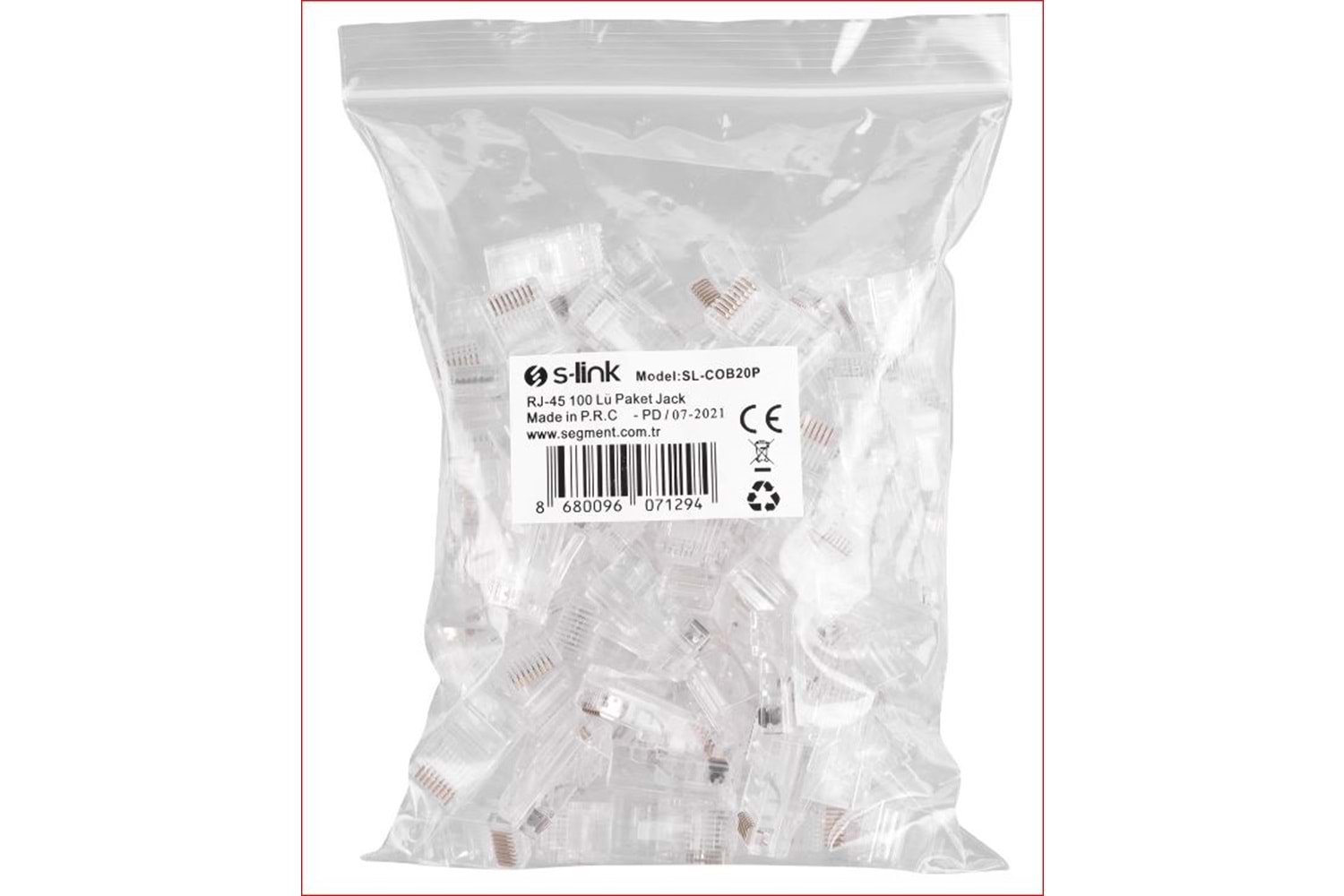 SLİNK SL-COB20P YENİ NESİL DELİKLİ 100LÜ RJ45 JACK PAKET
