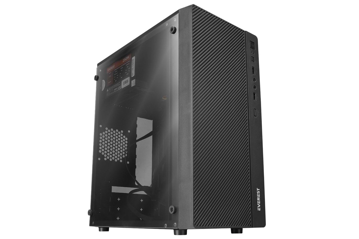 Everest WARP Peak 250W Akrilik Yan Panel M-ATX Mini-T Gaming Oyuncu Kasası