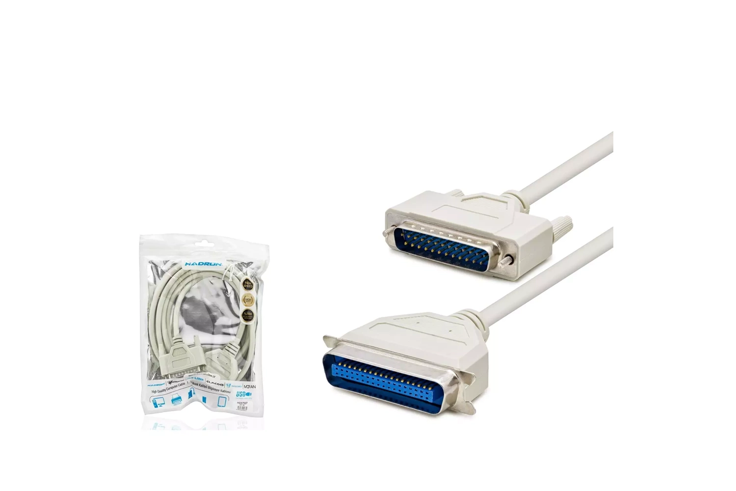 HADRON Paralel (LPT) Yazıcı Uzatma Kablosu 2.7 m - Beyaz - HDX7527