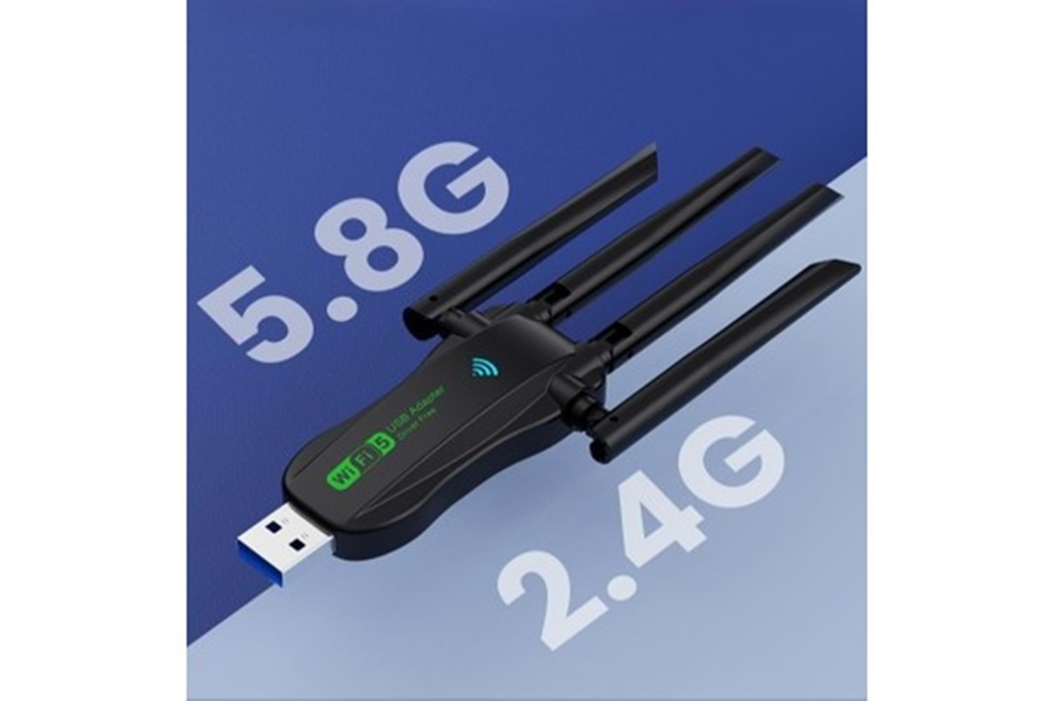 DUAL BAND USB WİFİ 5 1300MBPS USB 3.0 2.4G-5.8GHZ Wİ-Fİ ÇİFT ANTEN ADAPTER