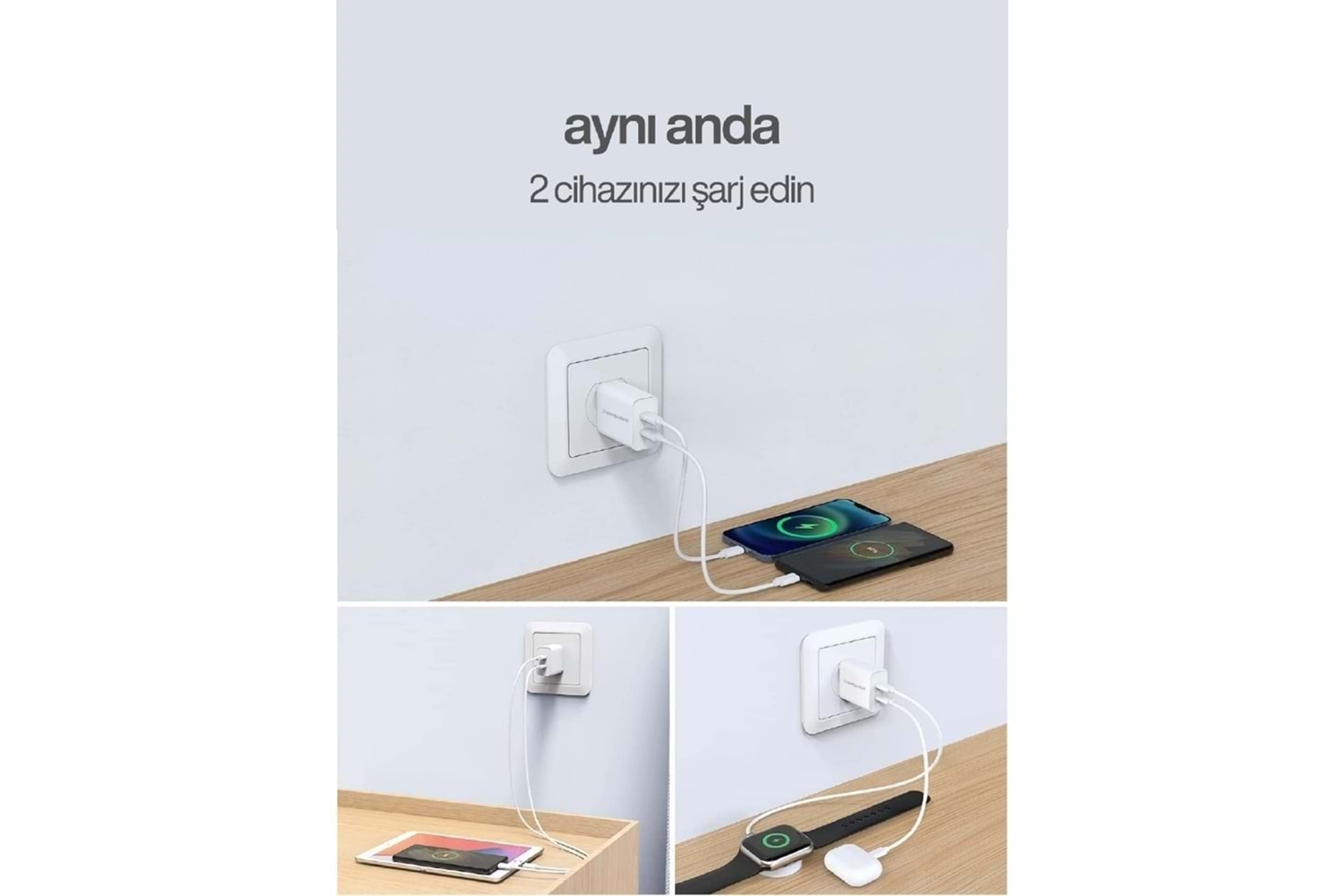 SPRANGE PLT-27 27W USB-L / USB-C PD Şarj Başlık Lightning – USB-C Data & Şarj Kablo