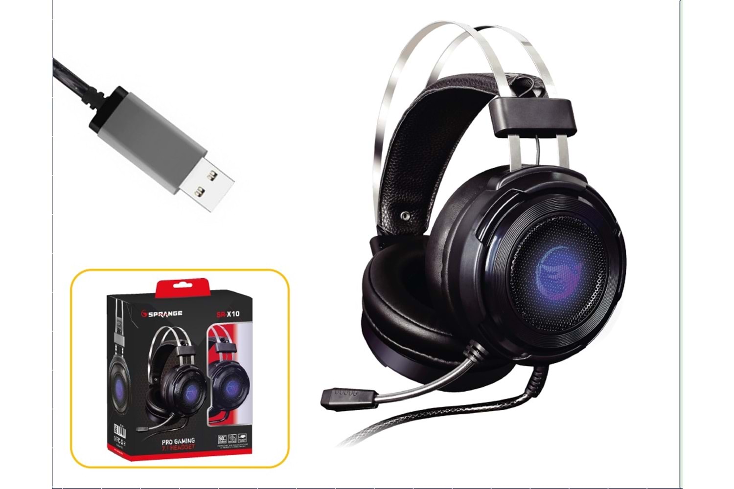 SPRANGE GAMİNG USB 7.1 PC KULAKLIK SR-X10 SRX10