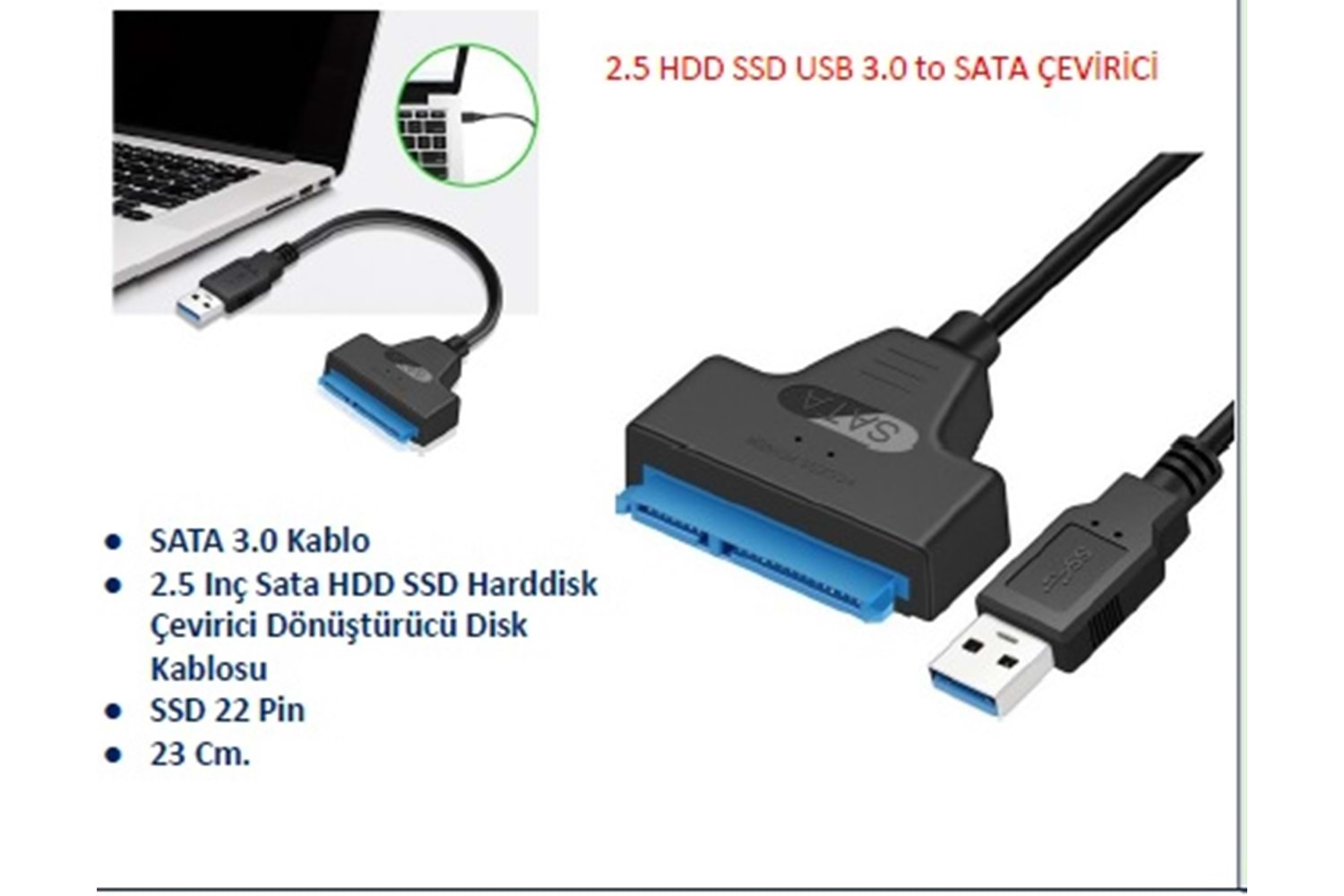 2.5 HDD SSD USB 3.0 to SATA ÇEVİRİCİ C588