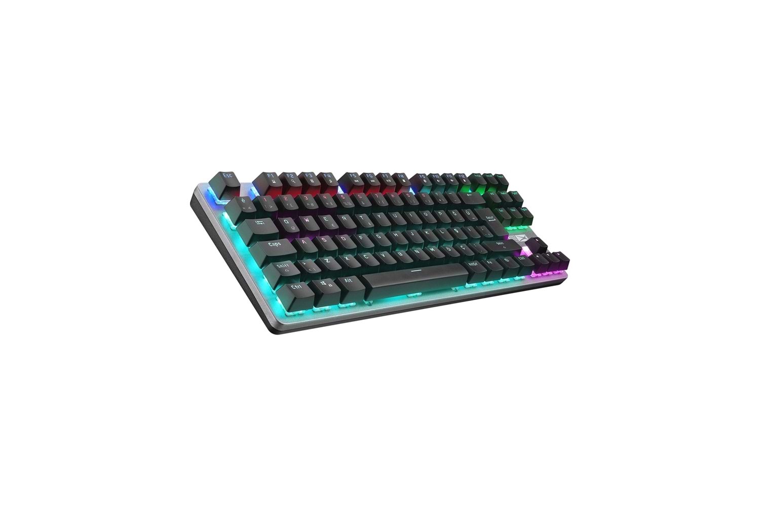 ALTEC LANSING SIYAH GUMUS BLUE SWITCH RAINBOW 87 TUSLU SUPER KOMPAKT MEKANIK GAMING KLAVYE