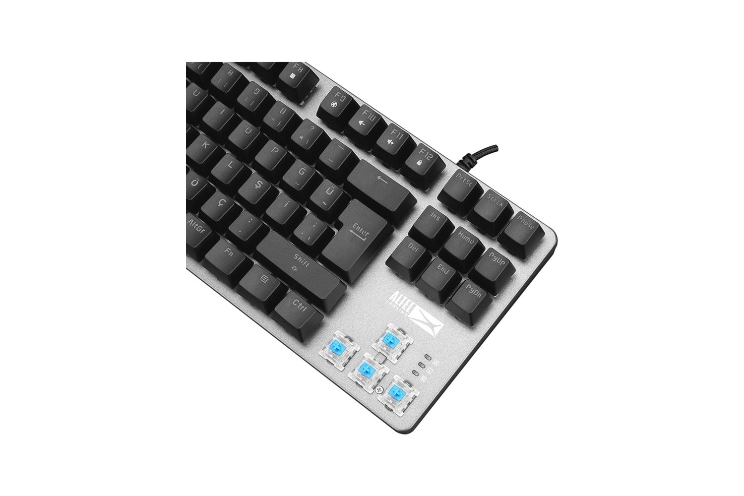 ALTEC LANSING SIYAH GUMUS BLUE SWITCH RAINBOW 87 TUSLU SUPER KOMPAKT MEKANIK GAMING KLAVYE