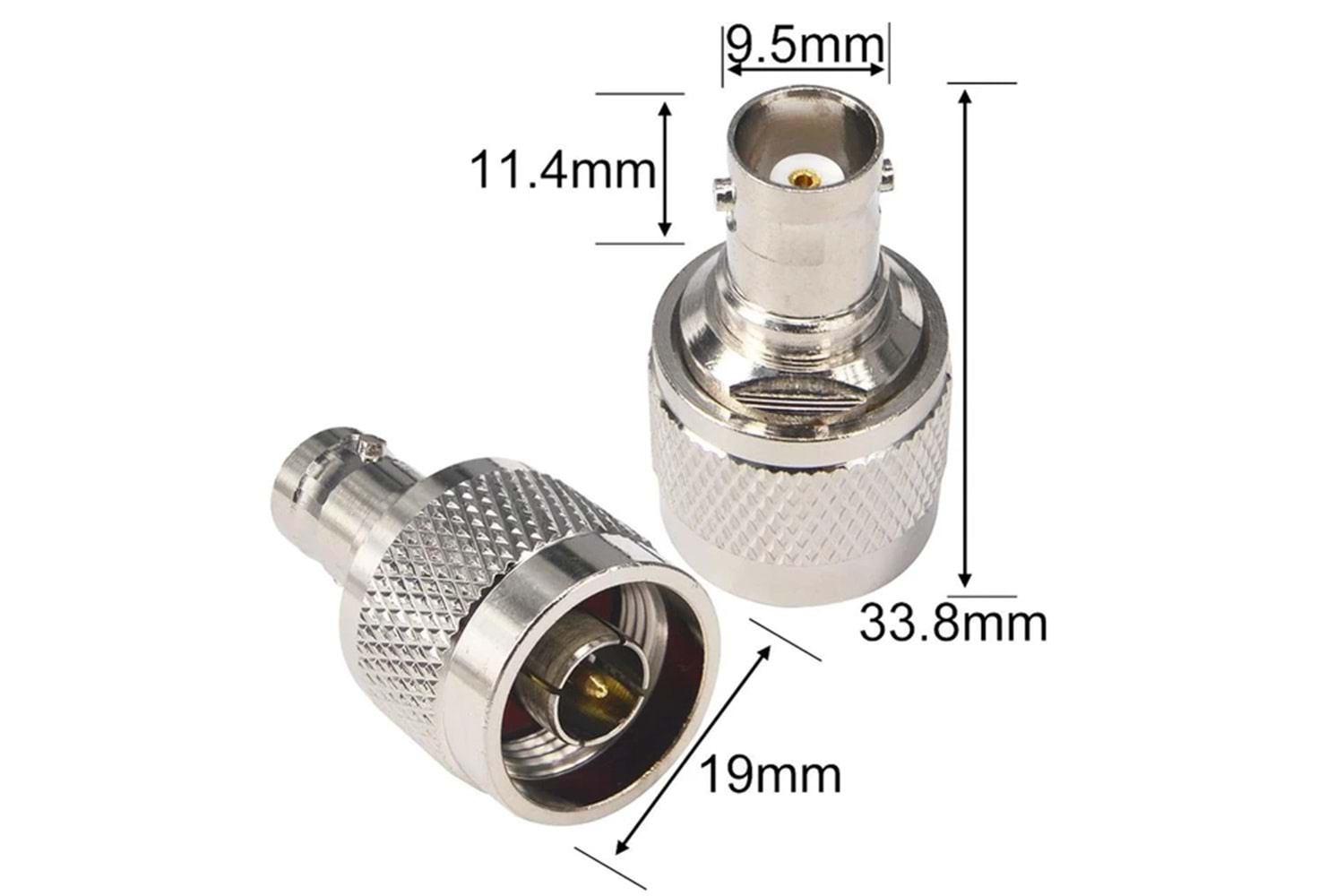 METAL BNC-CC TV ADAPTOR BAGLANTI KONEKTORU 100 LU PAKET