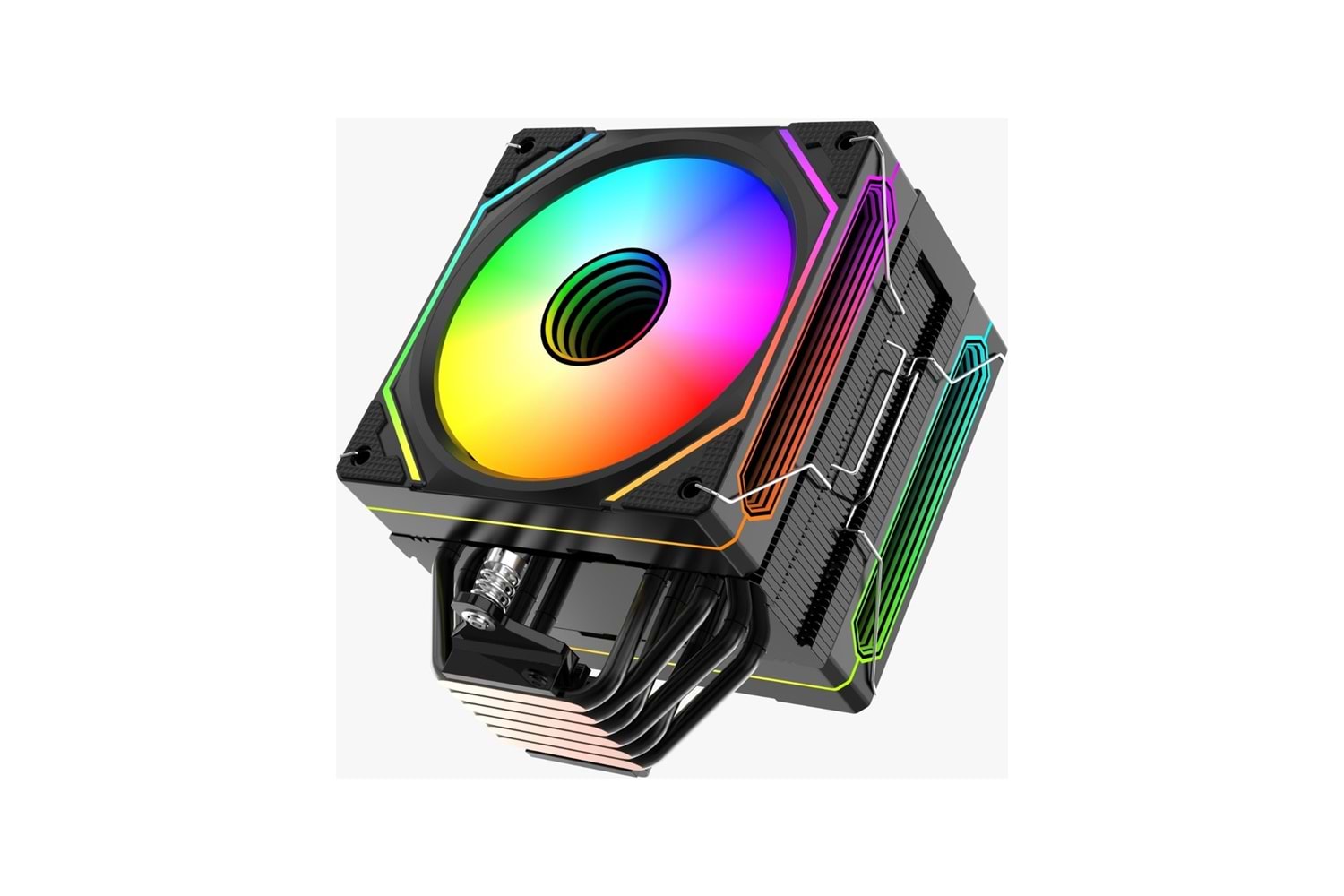 DARYUN ISI GÖSTERGELİ 2X AYNALI FULL ARGB FAN 6 BAKIR BORULU KULE TİPİ İŞLEMCİ FANI( SİYAH-BEYAZ )