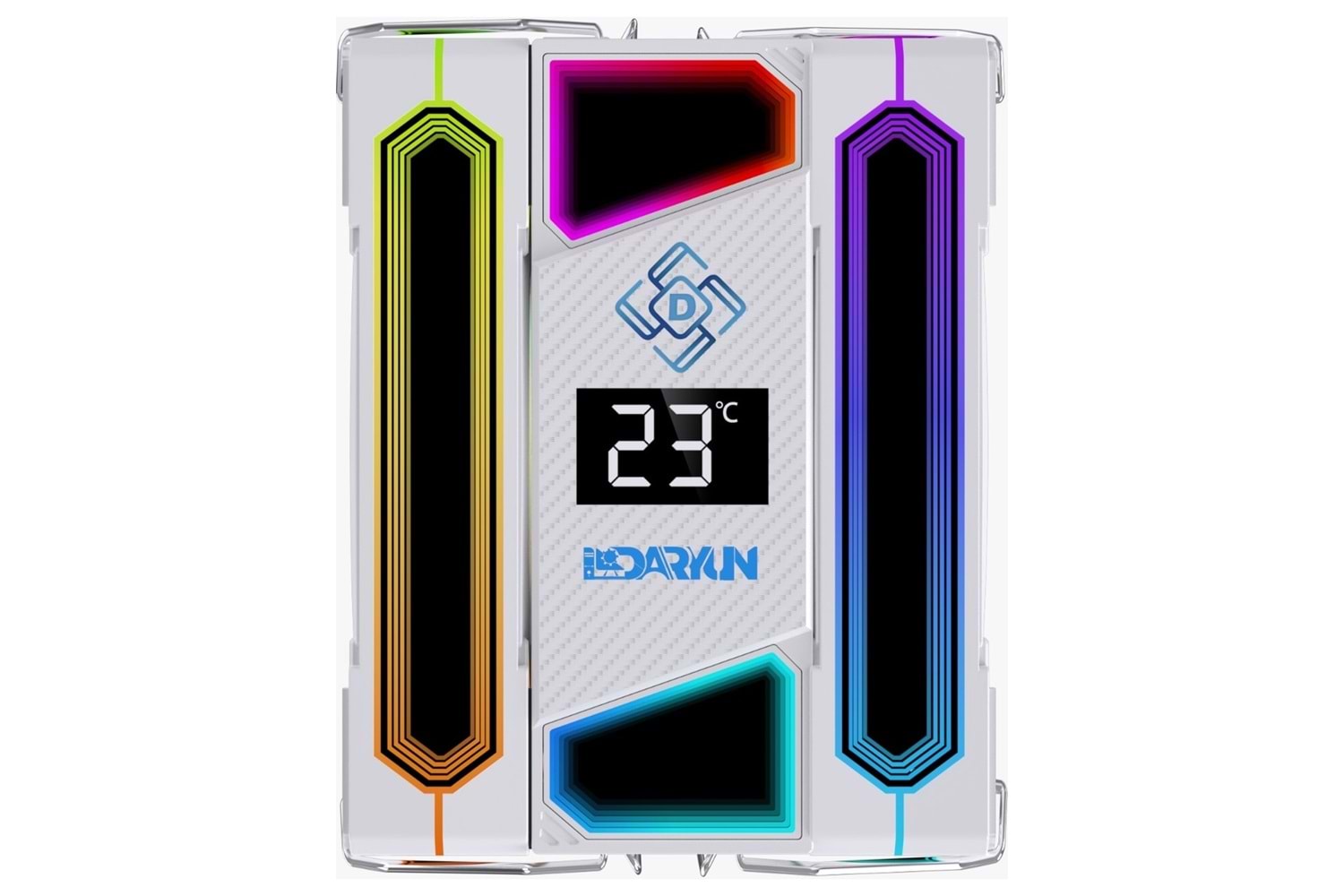 DARYUN ISI GÖSTERGELİ 2X AYNALI FULL ARGB FAN 6 BAKIR BORULU KULE TİPİ İŞLEMCİ FANI( SİYAH-BEYAZ )