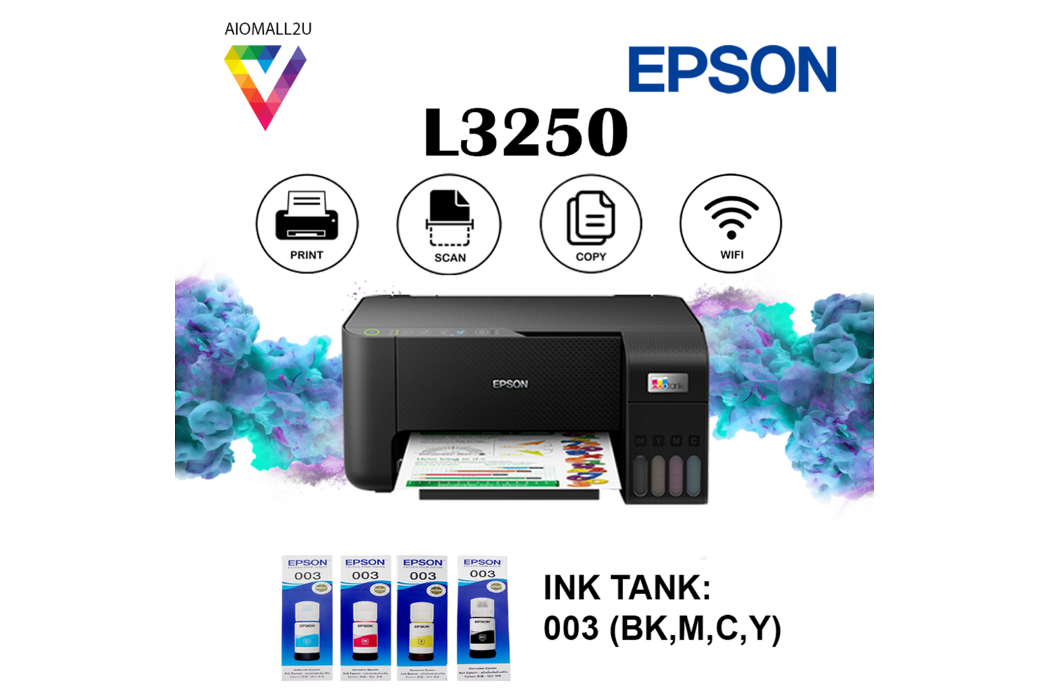 EPSON L3250 RENKLI INKJET YAZ/TAR/FOT/WIFI TANKLI YAZICI