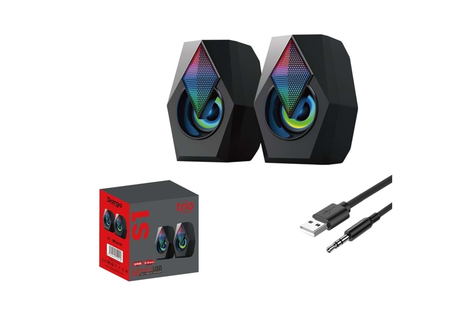 USB LEDLİ HOPARLÖR 1+1 S1 TRİO