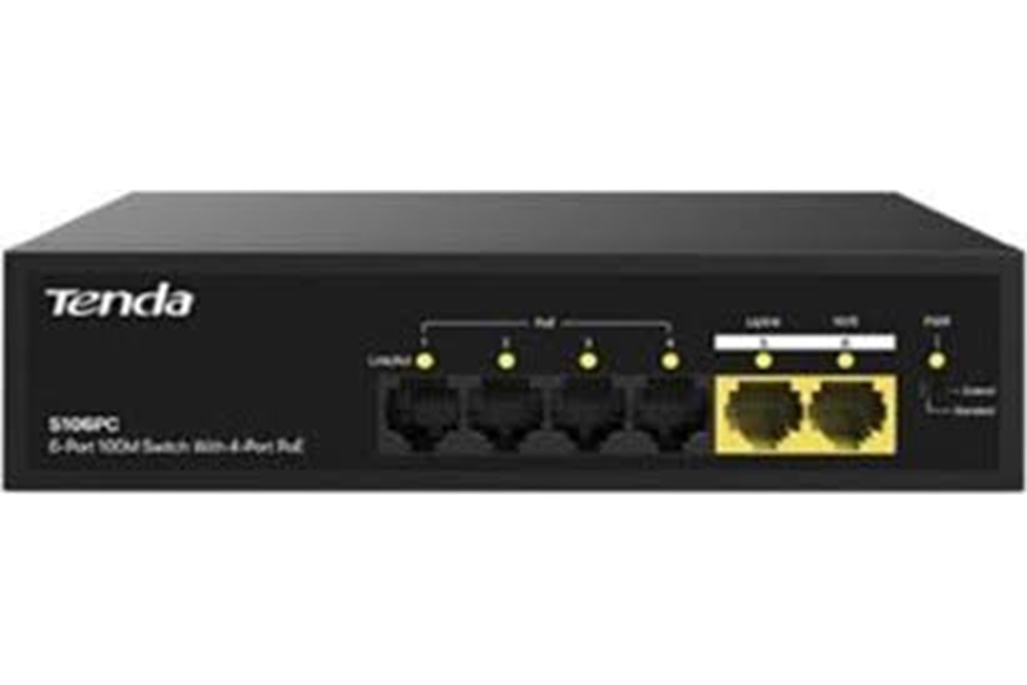 TENDA S106PC 6 PORT 4 PORT POE+10/100 MBPS+2 PORT UPLİNK SWİTCH ÇELİK KASA RACK MOUNT