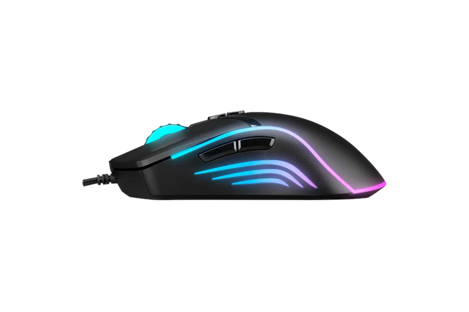 RAMPAGE SMX-R54 VIBE USB SIYAH RGB AYDINLATMALI 6400 DPI GAMING OYUNCU MOUSE