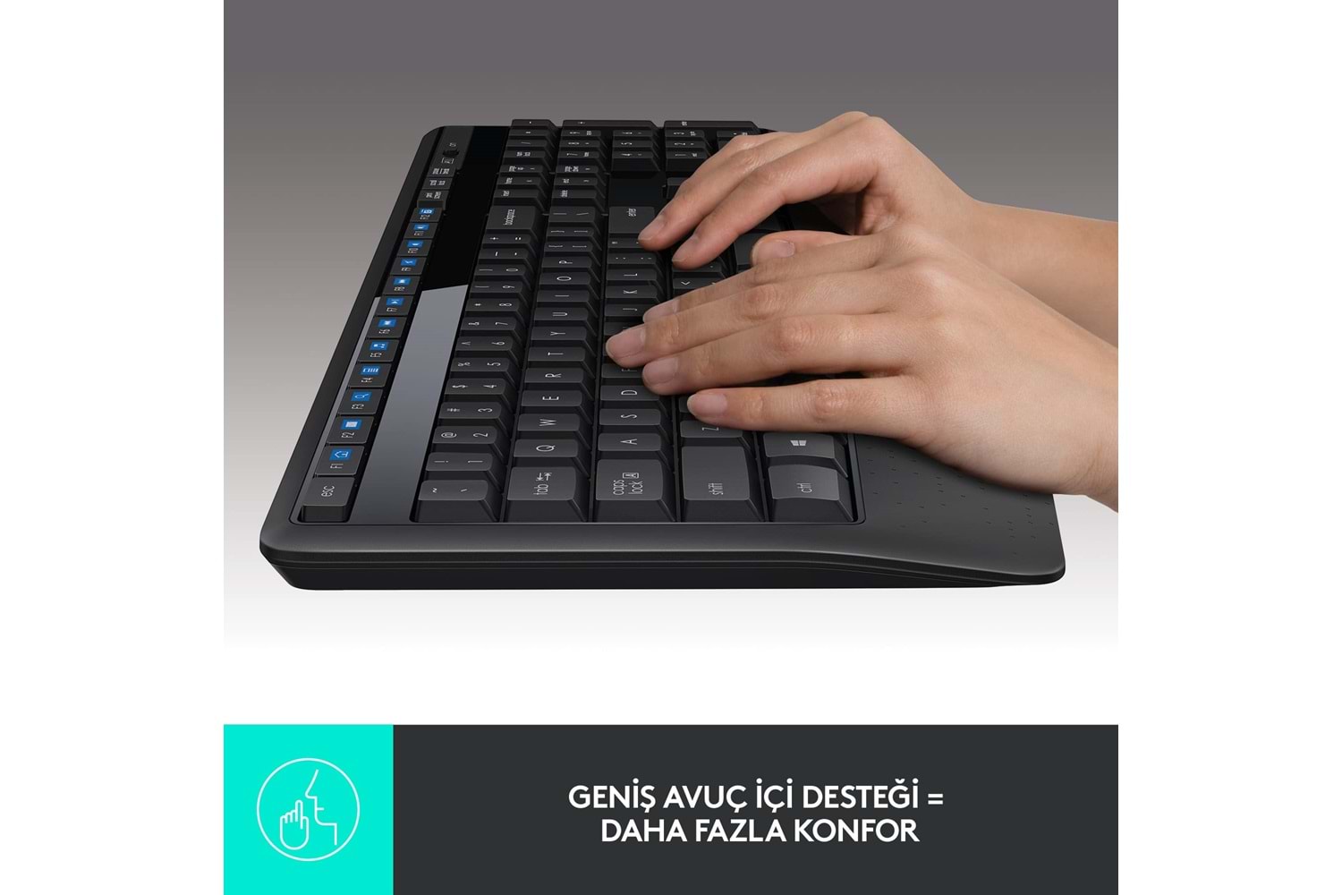 LOGITECH MK345 Q Türkçe Kablosuz Siyah Klavye+ Mouse