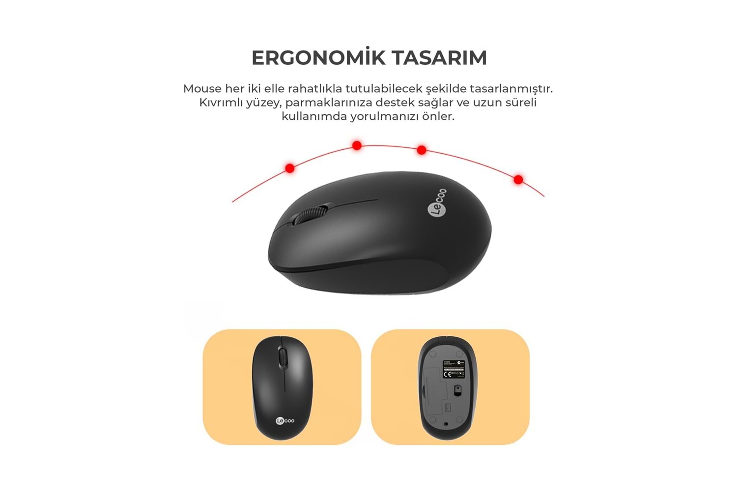 LENOVO LECOO KW200 Kablosuz Türkçe Q Klavye & Mouse Set Siyah