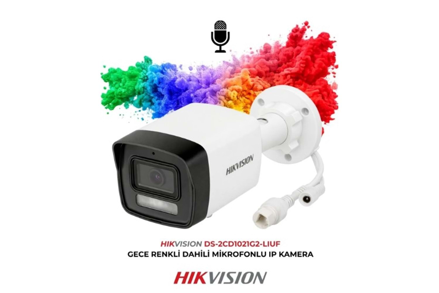 HIKVISION DS-2CD1021G2-LIUF (DAHİLİ MİK) 2MP 2.8MM AKILLI HIBRIT IŞIKLI IP BULLET KAMERA (H265+)