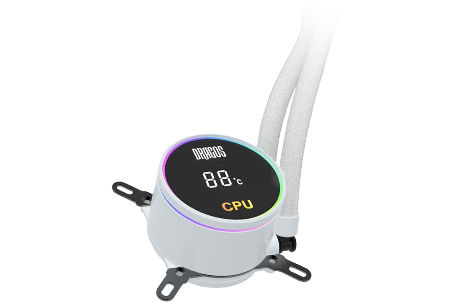 Dragos FrostBite V2 Dijital Isı Göstergeli ARGB 360mm BEYAZ İşlemci Sıvı Soğutucu