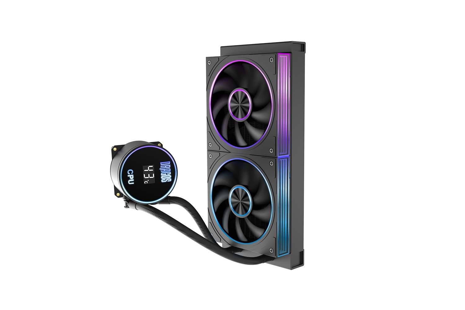 Dragos FrostBiteV2 240 SİYAH Intel&AMD 240MM Isı Göstergeli ARGB Sıvı Soğutucu