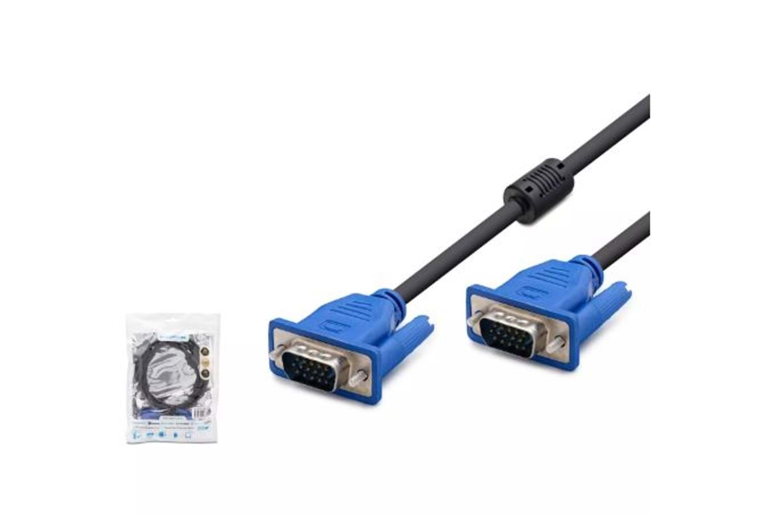 HADRON HDX7849 VGA Kablo OD 6.0 mm 3+4 15mt - Siyah-Mavi