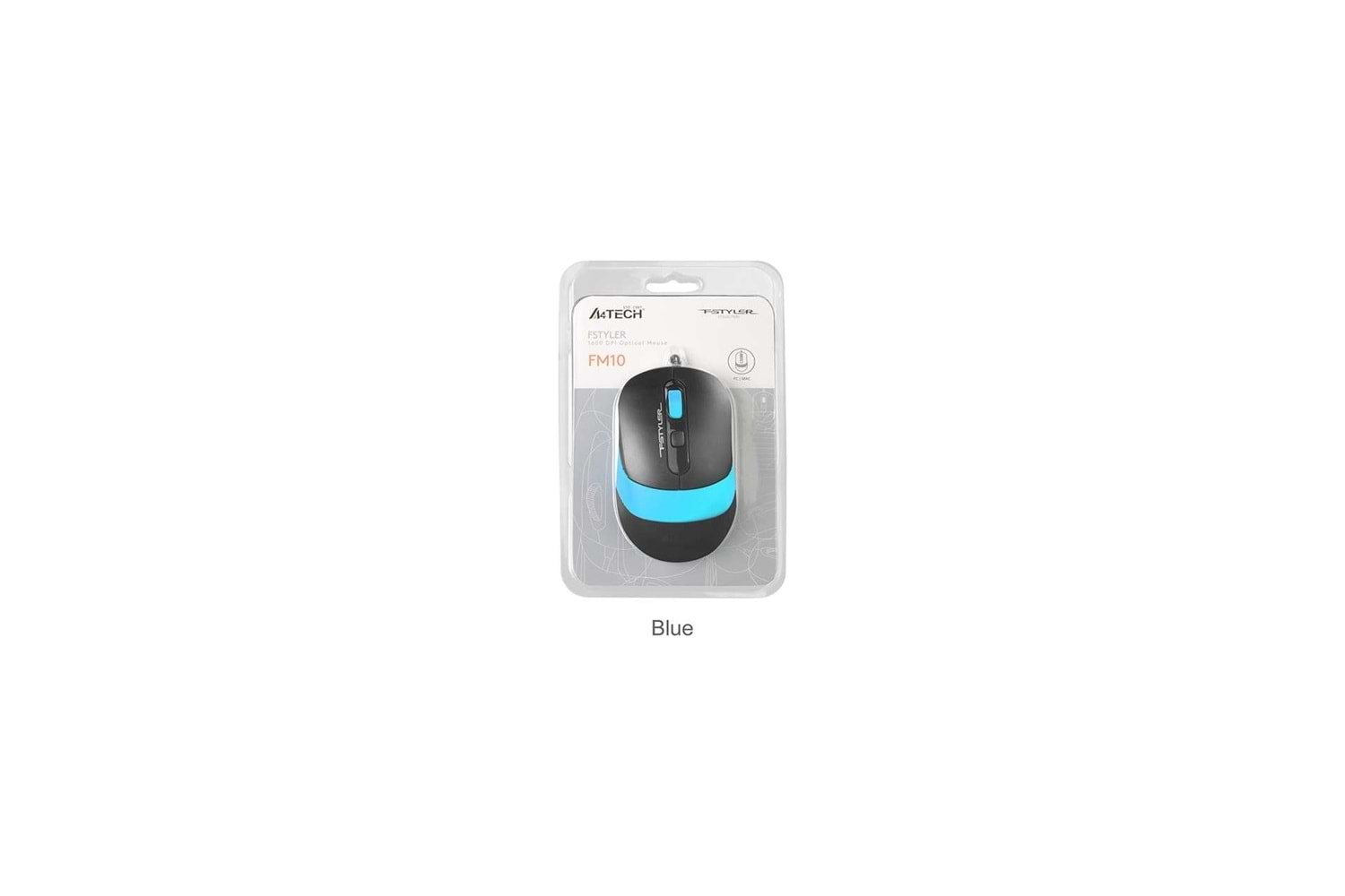 A4 TECH FM10 MAVİ USB FSTYLER OPTIK 1600DPI 1,5MT KABLO MOUSE