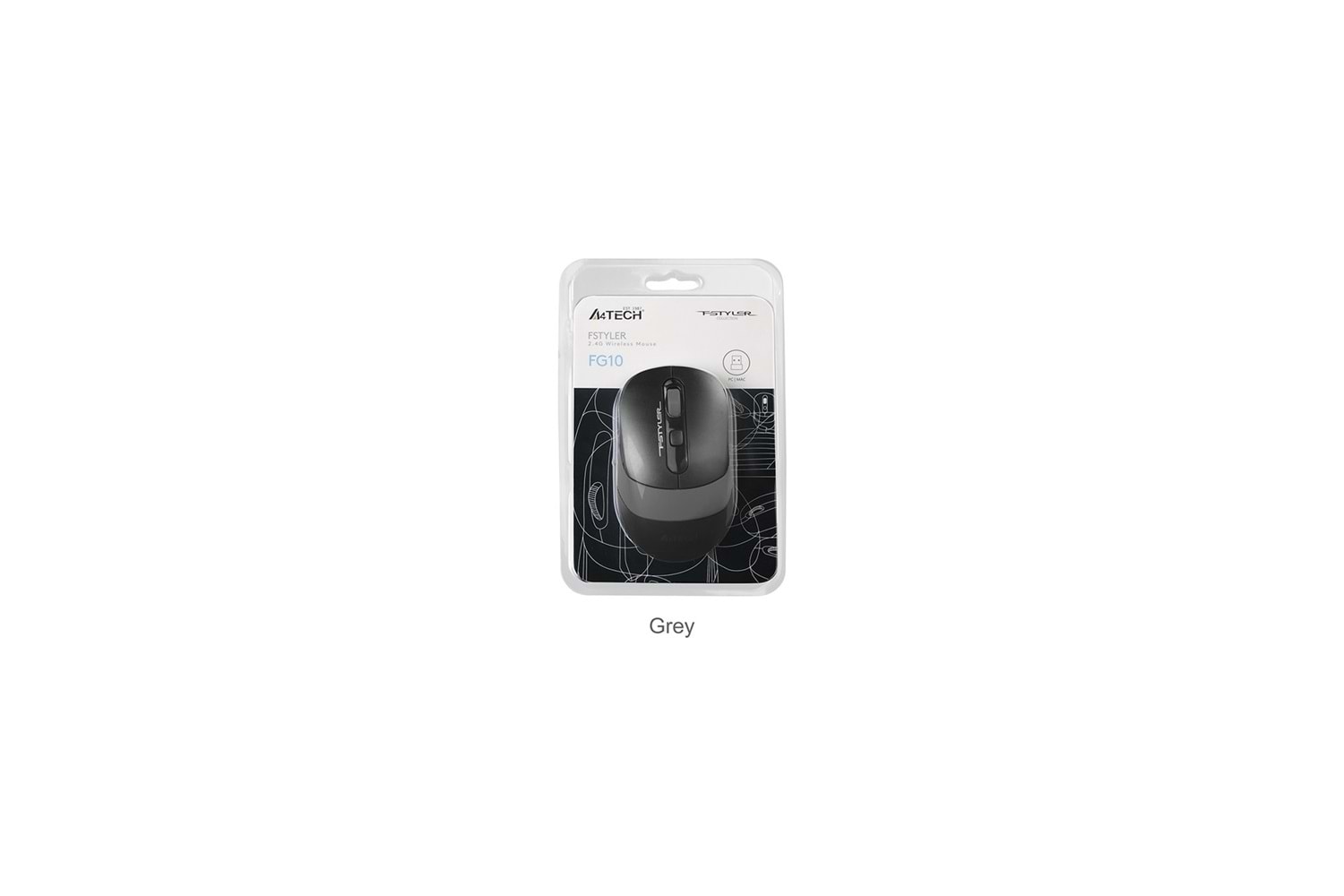 A4 TECH FG10 GRİ KABLOSUZ OPTİK MOUSE 2000DPI 4BUTON 2.4GHZ