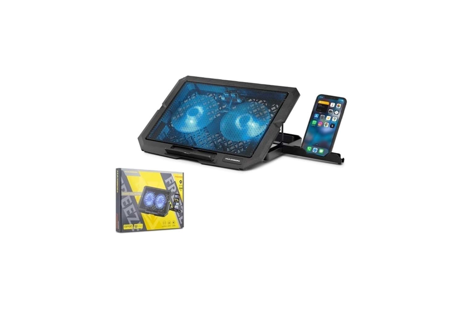 NOTEBOOK SOĞUTUCU LEDLİ 2 FANLI YÜKSEKLİK KADEMELİ HDX4253
