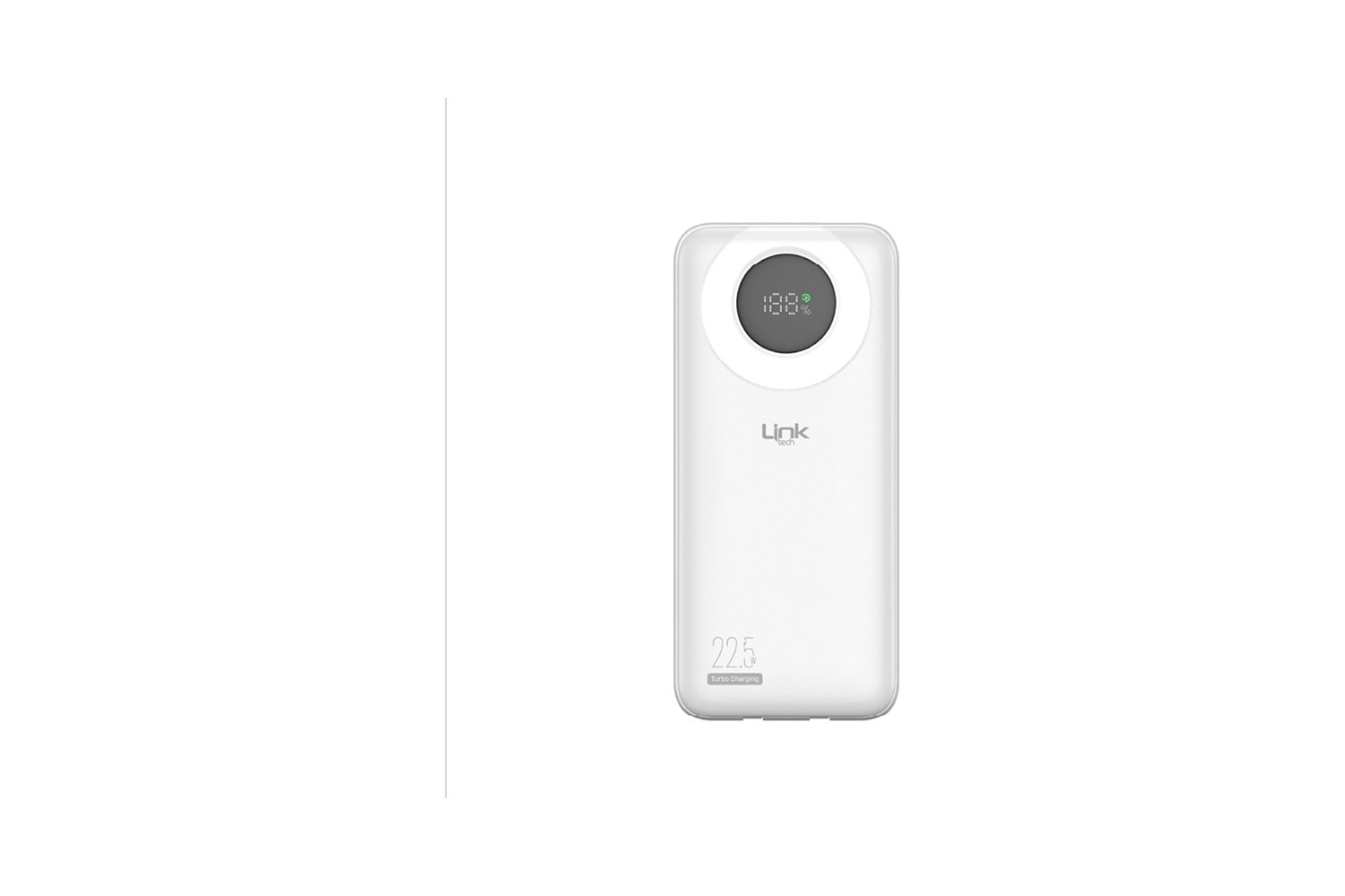 LİNKTECH P222 22.5W STRONG 20,000MAH POWERBANK LED EKRANLI TYPE-C+LİGHTNİNG SABİT KABLOLU BEYAZ
