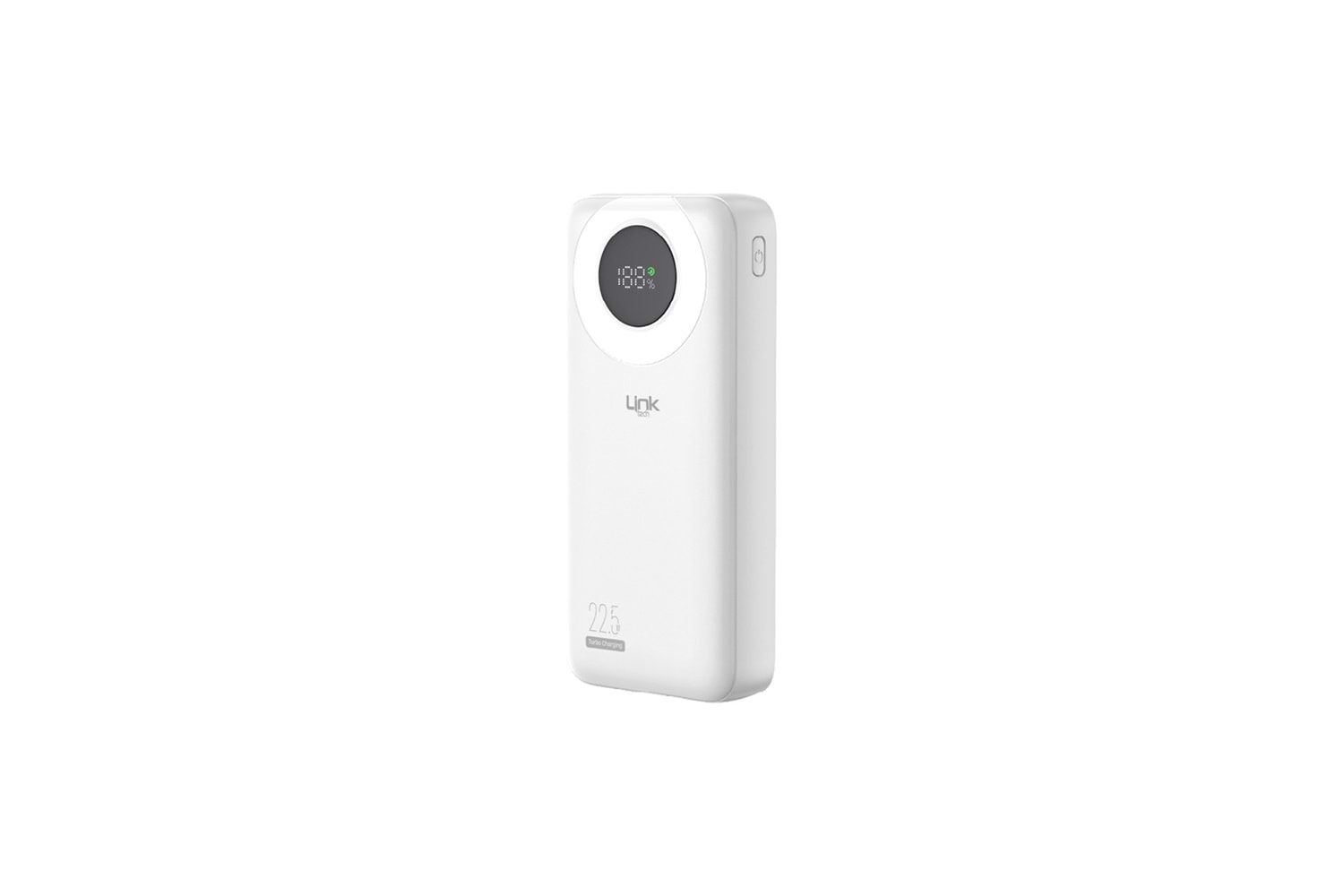 LİNKTECH P222 22.5W STRONG 20,000MAH POWERBANK LED EKRANLI TYPE-C+LİGHTNİNG SABİT KABLOLU BEYAZ