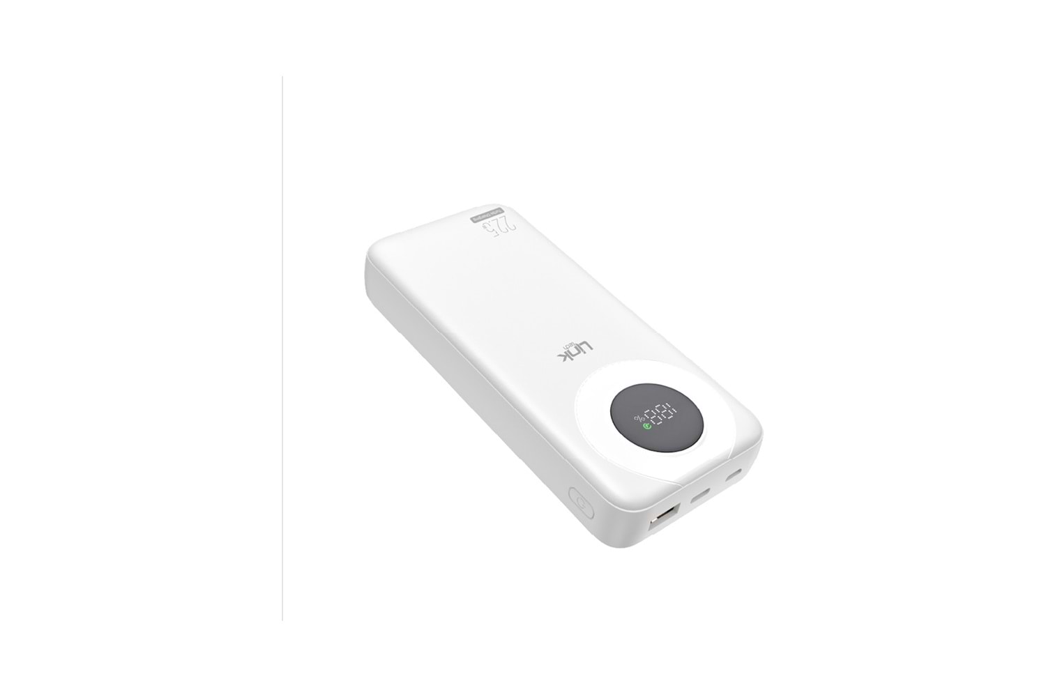 LİNKTECH P222 22.5W STRONG 20,000MAH POWERBANK LED EKRANLI TYPE-C+LİGHTNİNG SABİT KABLOLU BEYAZ