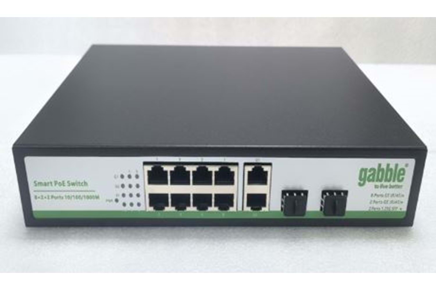 GAB-P82GGS 10/100/1000M 8 PORT POE + 2x1000M UPLINK + 2xSFP 120W
