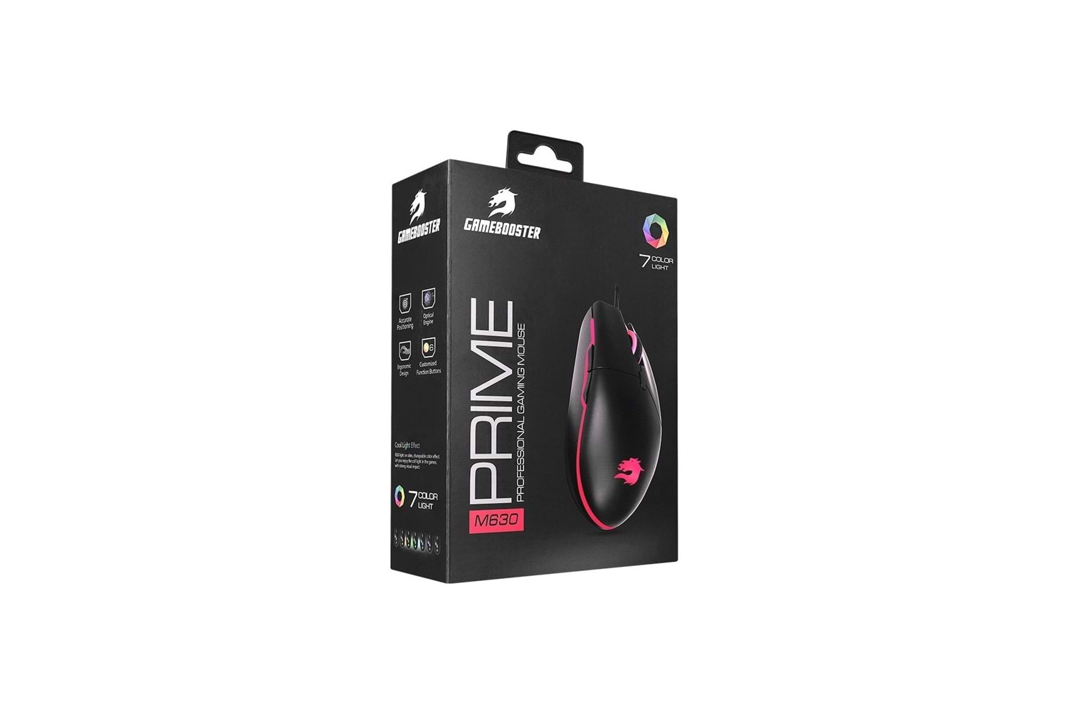 GameBooster USB RGB Led Aydınlatmalı 3200dpi Gaming Optic Siyah Mouse
