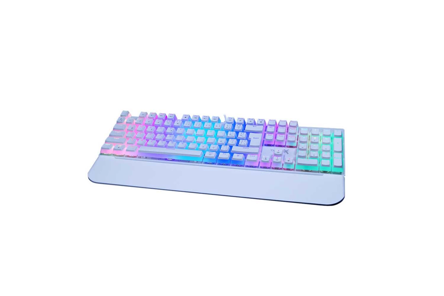 TURBOX PUDDİNG USB Kablolu (BEYAZ) Rgb Makro Gaming Mekanik , Tuş Bilek Destekli Blue Switch Mekanik Rainbow Klavye