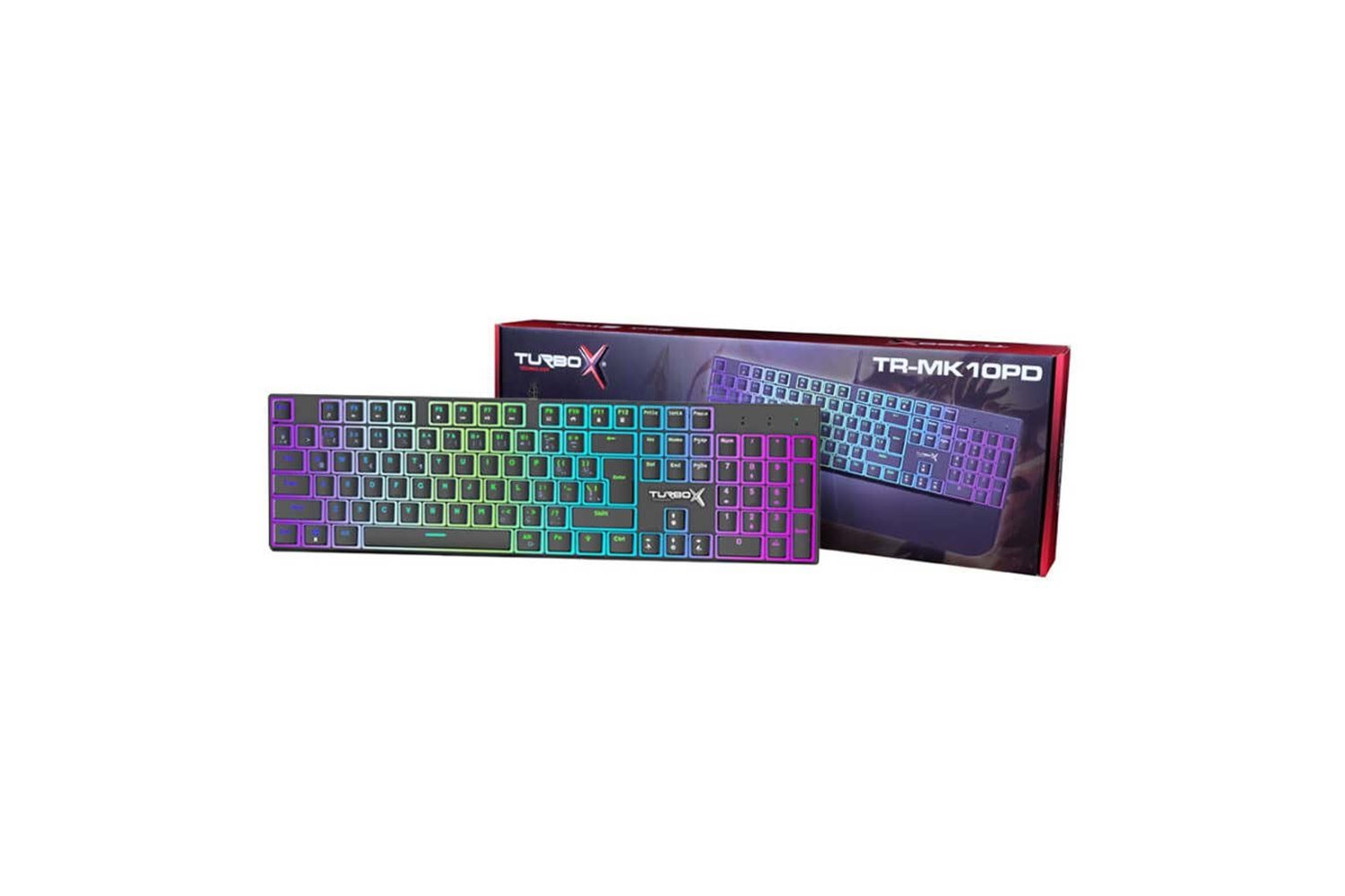 TURBOX PUDDİNG USB Kablolu (SİYAH) Rgb Makro Gaming Mekanik , Tuş Bilek Destekli Blue Switch Mekanik Rainbow Klavye