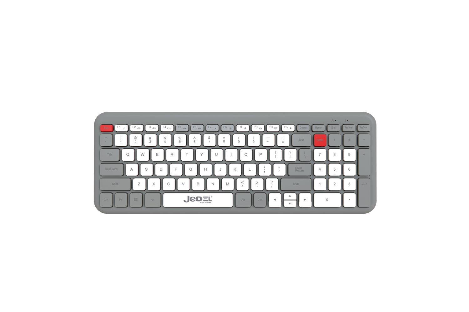 JEDEL YUMUŞAK TUŞLU BT+ 2.4GHZ USB DUAL MODE KABLOSUZ KLAVYE MOUSE SET( GRİ-BEYAZ )