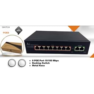 8 Port 10/100 Mbps POE SWITCH MPIA POE8