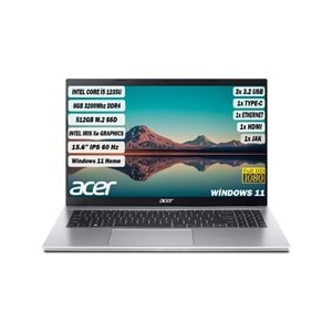 ACER i5-1235U 8 GB DDR4 RAM 512 GB M.2 NVME SSD 15.6