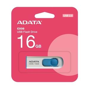 ADATA C008 16GB USB 2.0 FLASH DİSK ( BEYAZ/MAVİ)