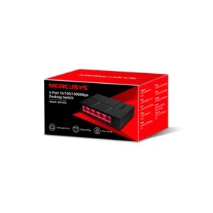 MERCUSYS 5 PORT 10/100/1000 MBPS MASAÜSTÜ GİGABİT SWİTCH