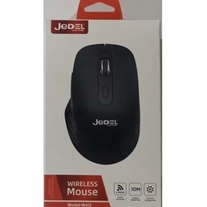 JEDEL KABLOSUZ MOUSE WIRELESS 1600 DPI W412 ( 2XAAA BATTERY ) ( ON/OFF BUTTON )