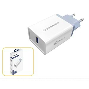 SPRANGE Q-30 Qualcomm Quick Charge 3.0 USB-A Başlık 5V/3A-9V/2A-12V/1,5A maks. 18W CHARGER